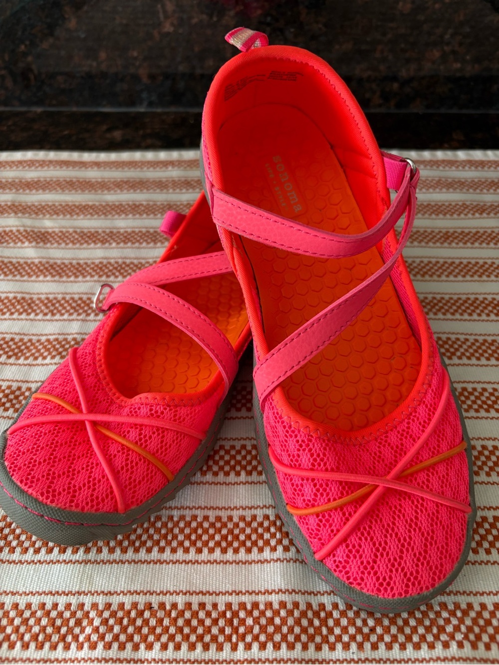 Sonoma Girls Neon Pink Mary Jane Sneakers